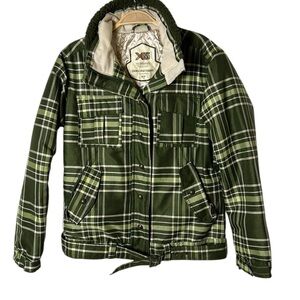 RIPZONE Snowboard jacket ,women M, ski jacket ,plaid,vents,snow skirt, Velcro